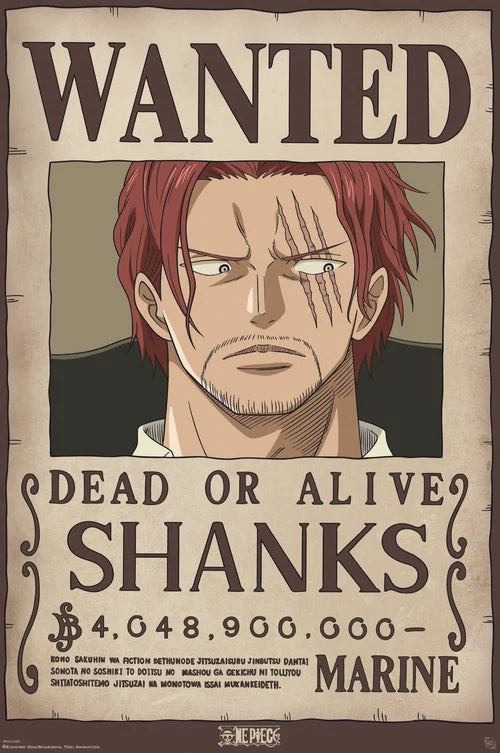 One Piece Wanted Shanks poster - 91,5 x 61 cm
