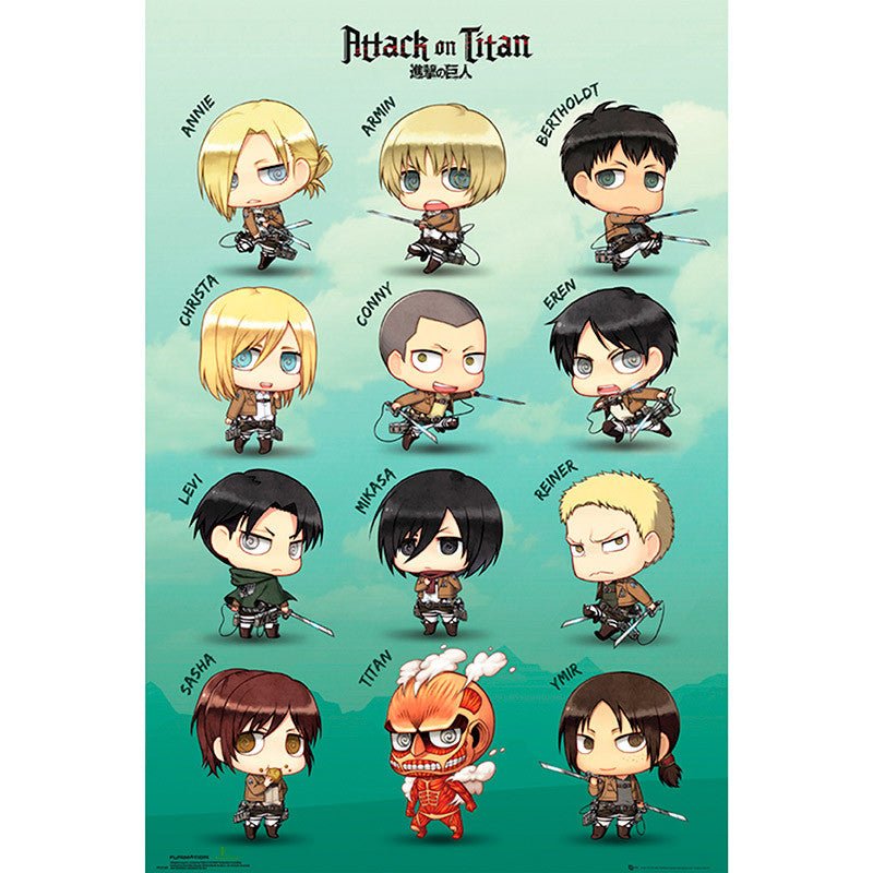 Attack on Titan characters poster - 91,5 x 61 cm - Animerch