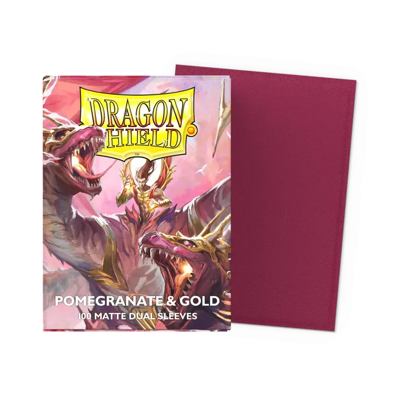 Dragon Shield Pomegranate & Gold Matte Dual Sleeves (100) - Animerch