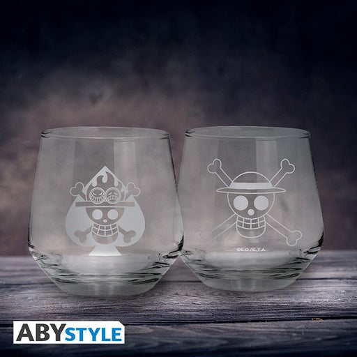 One Piece Luffy Ace 2 glazen set - Animerch