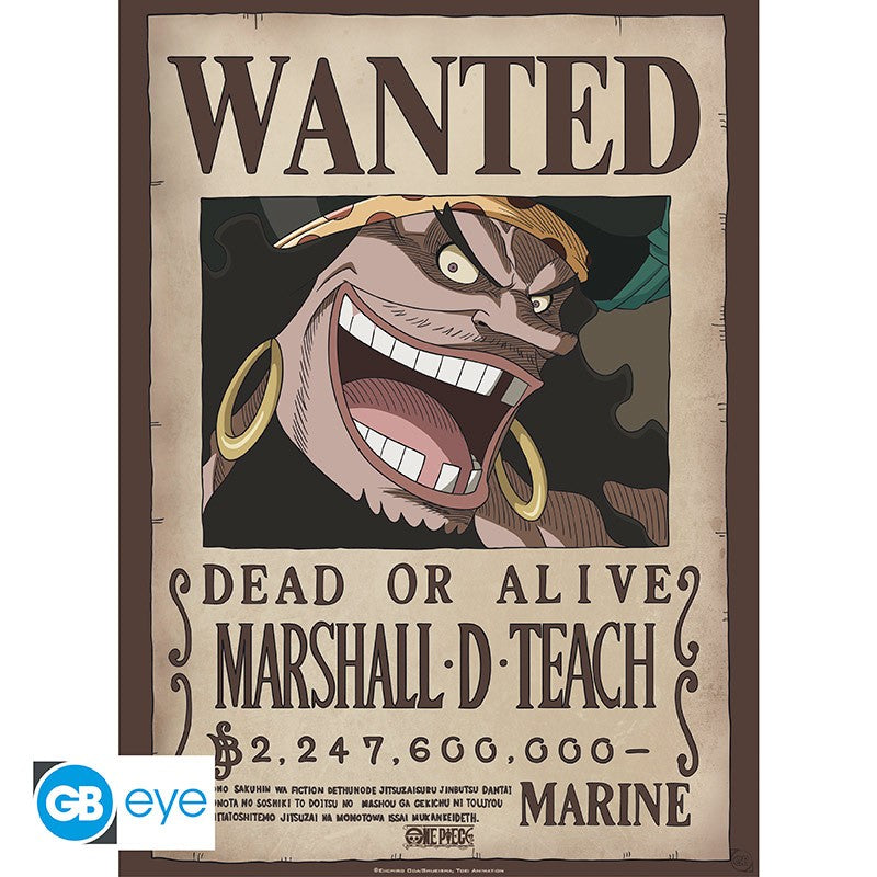 One Piece poster Wanted Blackbeard - 52 x 38 cm