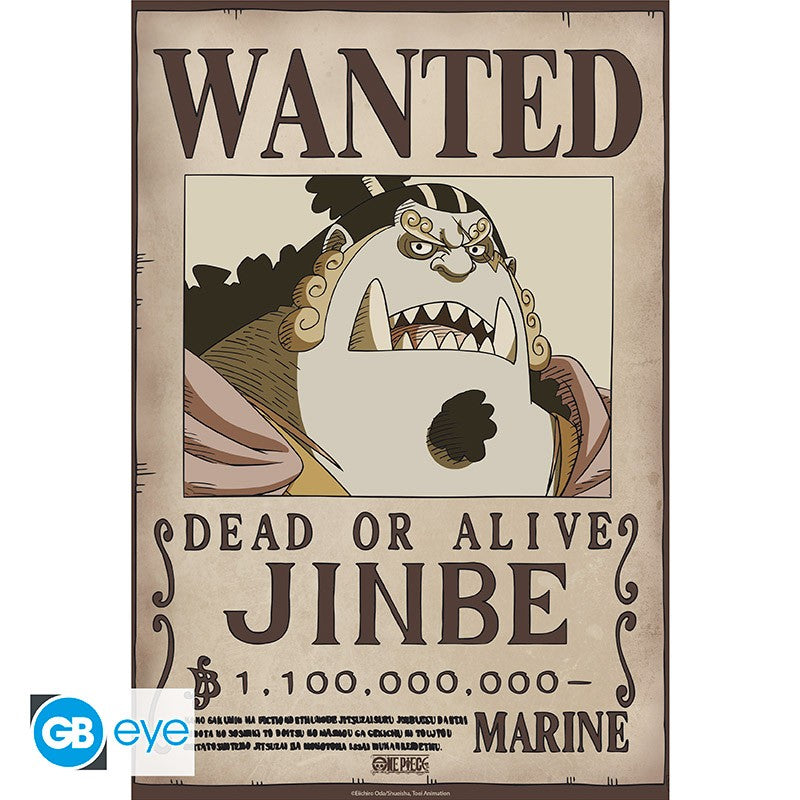 One Piece poster Wanted Jinbe Wano - 52 x 38 cm