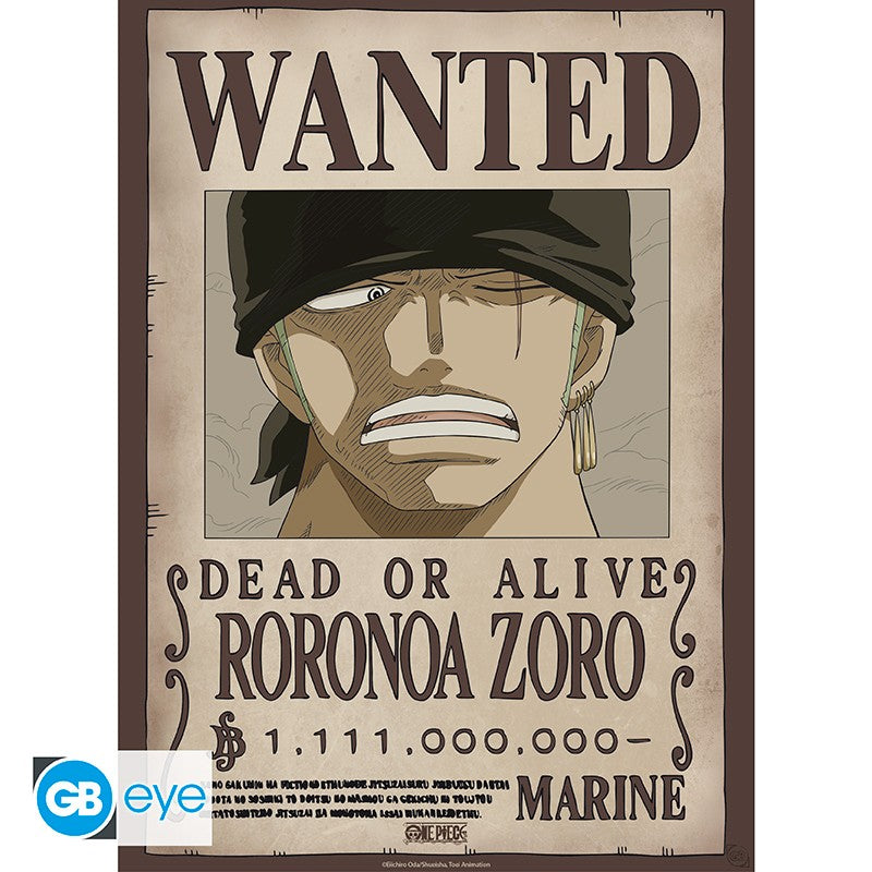 One Piece poster Wanted Zoro Wano - 52 x 38 cm