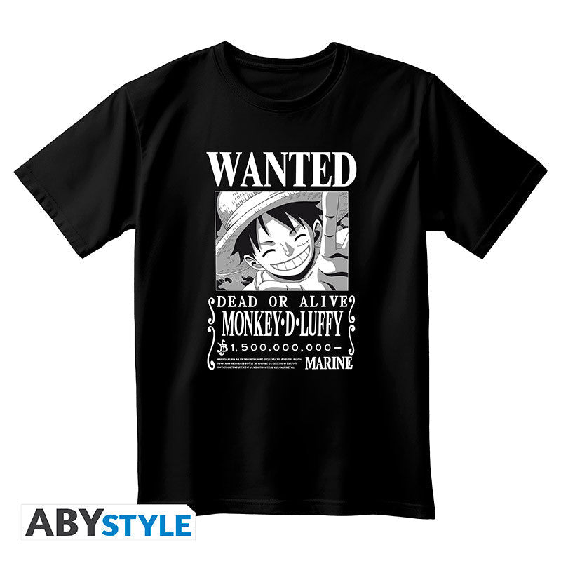 One Piece Wanted Luffy Black t-shirt - M - Animerch