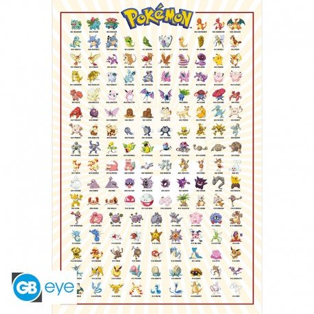 Pokémon Kanto 151 poster - 91,5 x 61 cm - Animerch