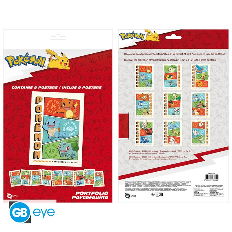 Pokémon Portfolio 9 Starters posters -  21 x 29,7 cm