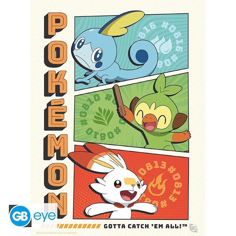 Pokémon Portfolio 9 Starters posters - 21 x 29,7 cm - Animerch