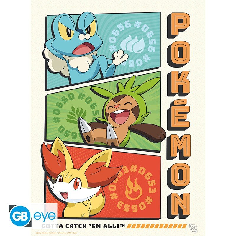 Pokémon Portfolio 9 Starters posters - 21 x 29,7 cm - Animerch