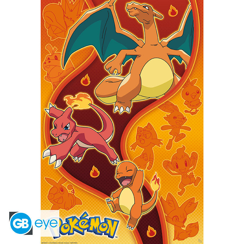 Pokémon Fire Type poster - 91,5 x 61 cm