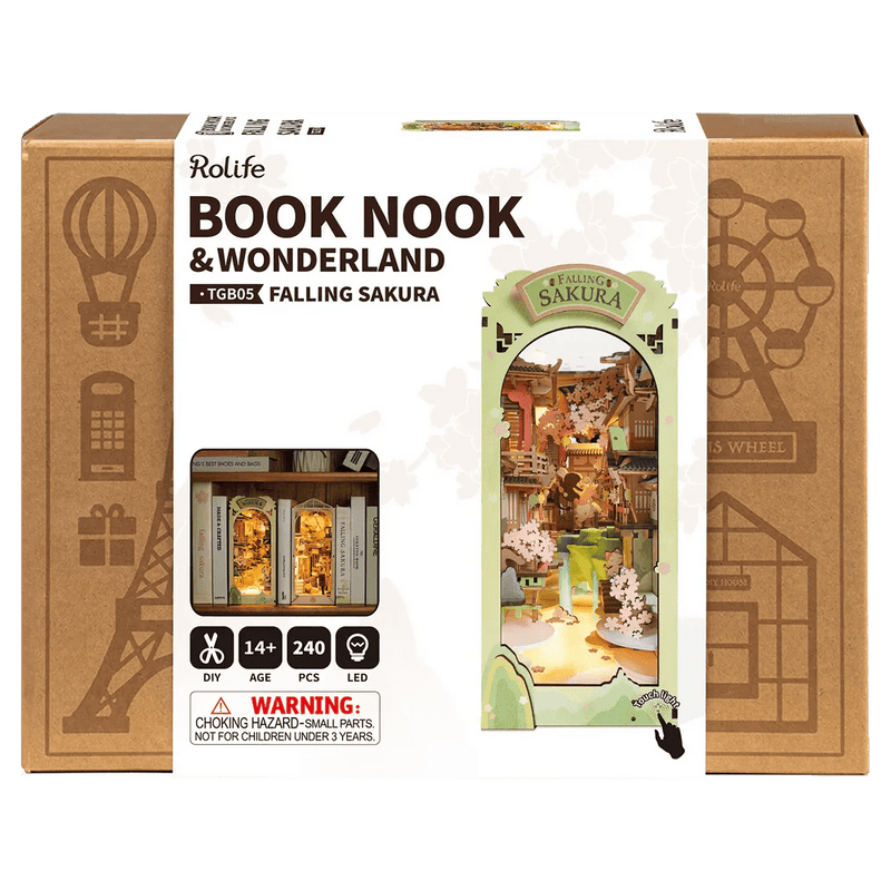 Robotime Book Nook Falling Sakura - Animerch