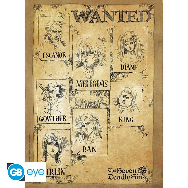 The Seven Deadly Sins Wanted poster - 52 x 38 cm - Animerch